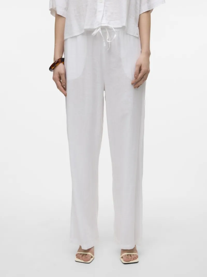 Vero Moda Hosen*VMLINN HW PANTS WVN NOOS Snow White