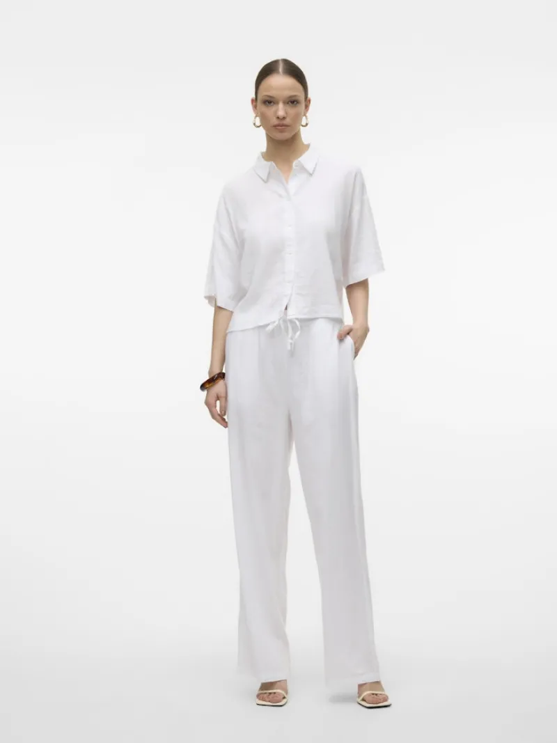 Vero Moda Hosen*VMLINN HW PANTS WVN NOOS Snow White
