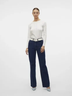 Vero Moda Shirts*VMLISA POINTELLE LS TOP JRS NOOS Snow White