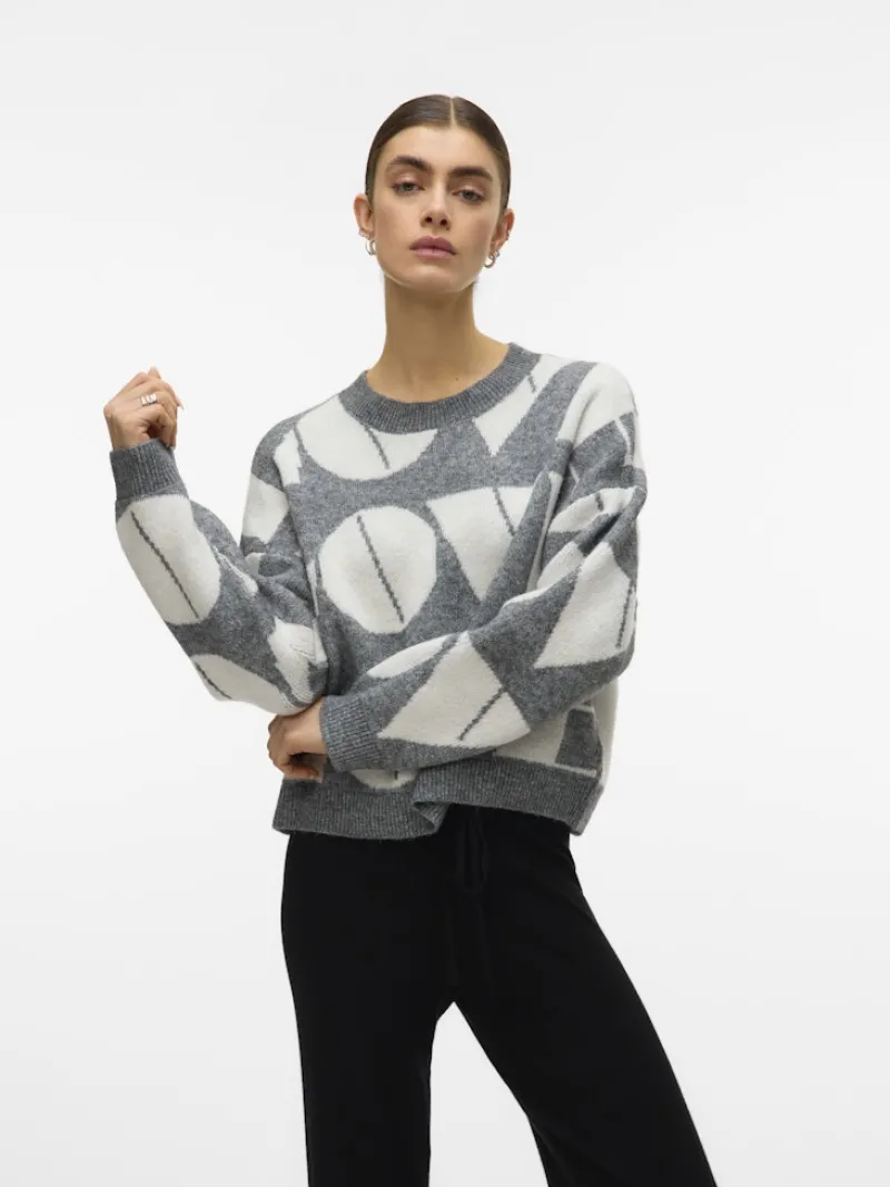 Vero Moda Pullover & Sweatshirts*VMLOVE LS O-NECK PULLOVER BOO Medium Grey Melange
