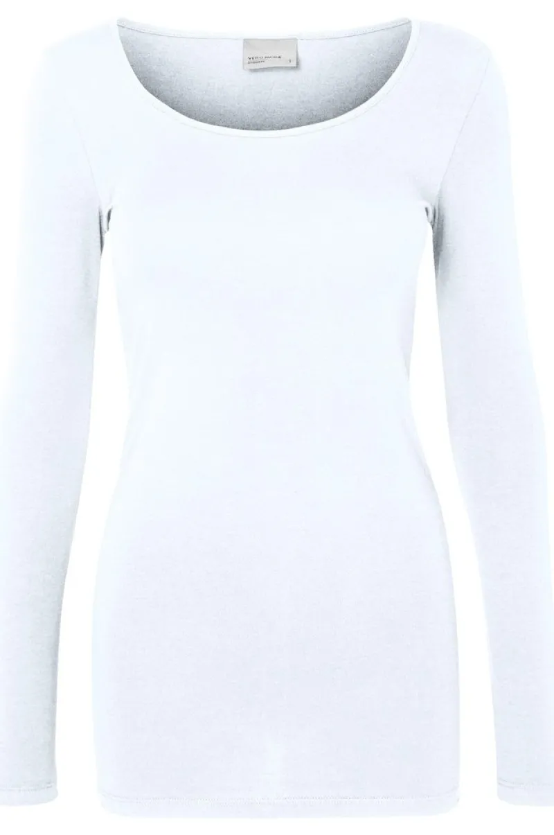 Vero Moda Shirts*VMMAXI MY LS SOFT LONG U-NECK NOOS Bright White