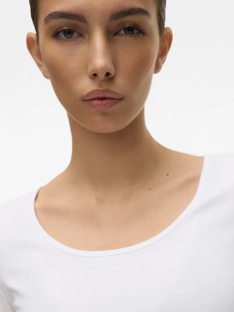 Vero Moda Shirts*VMMAXI MY LS SOFT LONG U-NECK NOOS Bright White