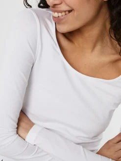Vero Moda Shirts*VMMAXI MY LS SOFT LONG U-NECK NOOS Bright White
