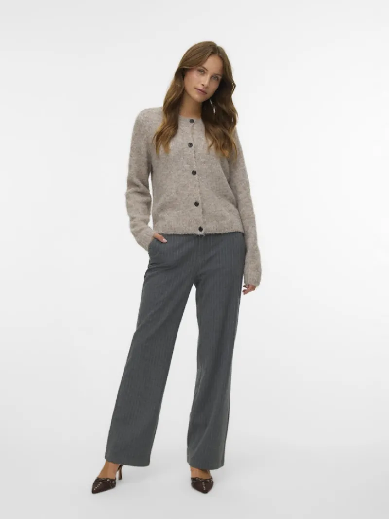 Vero Moda Hosen*VMMAYA JOJO MW STRAIGHT PANT Medium Grey Melange