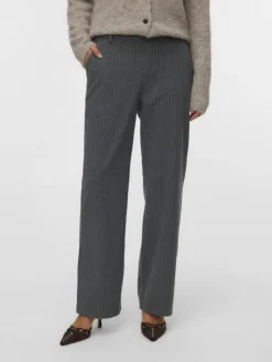Vero Moda Hosen*VMMAYA JOJO MW STRAIGHT PANT Medium Grey Melange