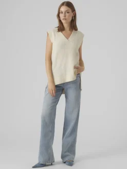 Vero Moda Pullover & Sweatshirts*VMMILI SL V-NECK VEST GA BOO birch