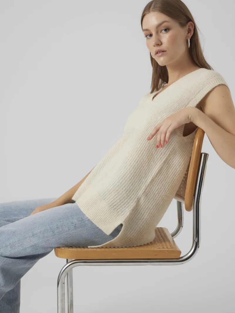 Vero Moda Pullover & Sweatshirts*VMMILI SL V-NECK VEST GA BOO birch