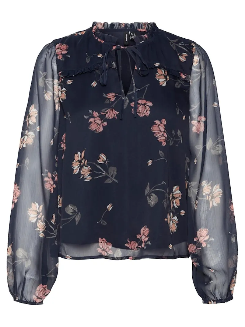 Vero Moda Blusen*VMMILLA LS TOP WVN GA NOOS Navy Blazer