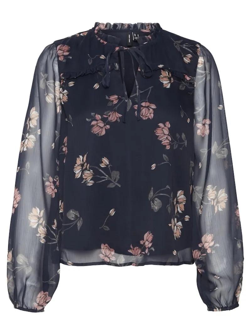 Vero Moda Blusen*VMMILLA LS TOP WVN GA NOOS Navy Blazer