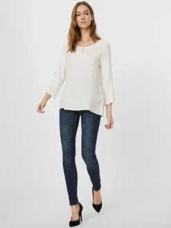 Vero Moda Blusen*VMNADS 3/4 FOLD-UP TOP GA COLOR Snow White