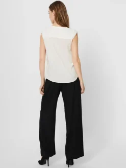 Vero Moda Blusen*VMNADS S/L LACE TOP GA COLOR Snow White
