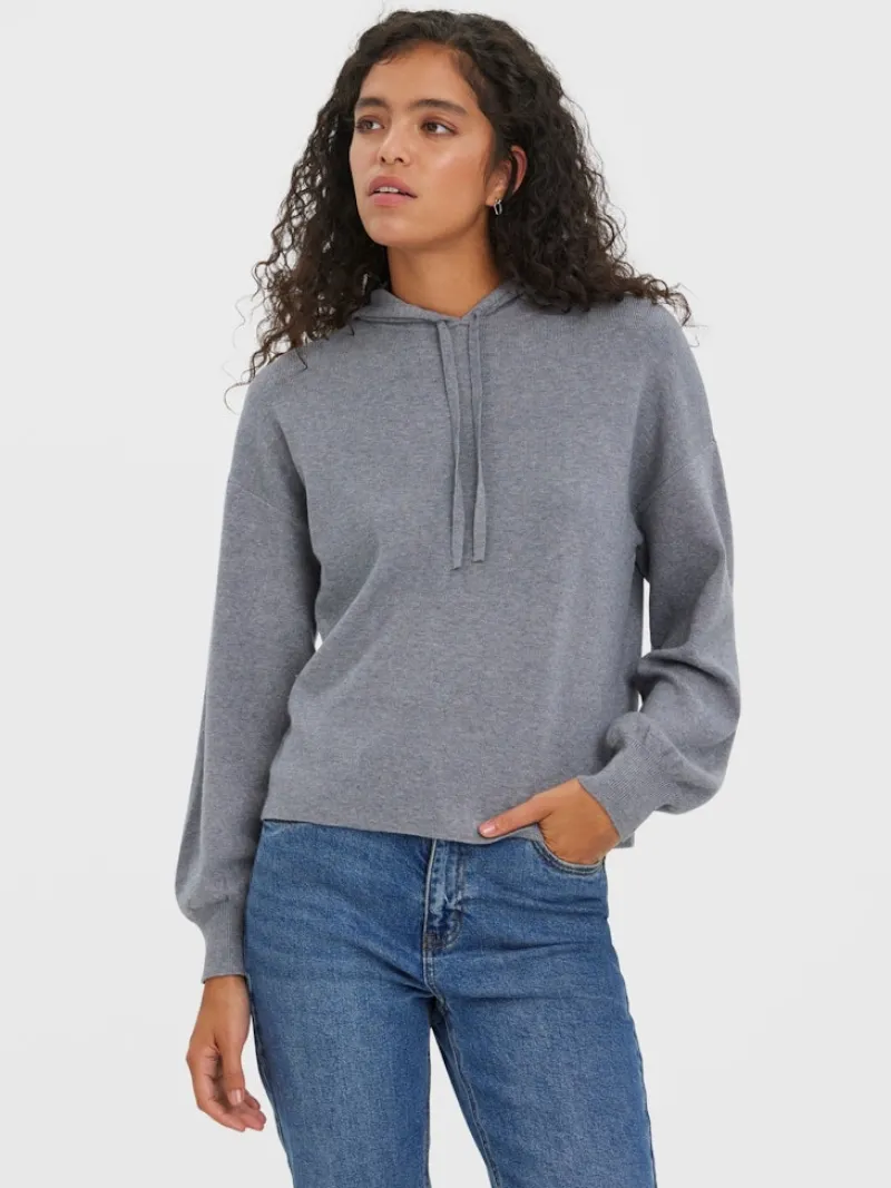 Vero Moda Pullover & Sweatshirts*VMNANCY LS HOOD BLOUSE GA Medium Grey Melange