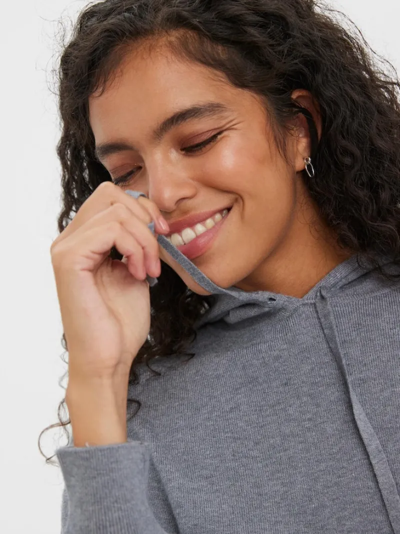 Vero Moda Pullover & Sweatshirts*VMNANCY LS HOOD BLOUSE GA Medium Grey Melange