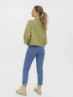 Vero Moda Blusen*VMNATALI 3/4 CROP SHIRT WVN sage