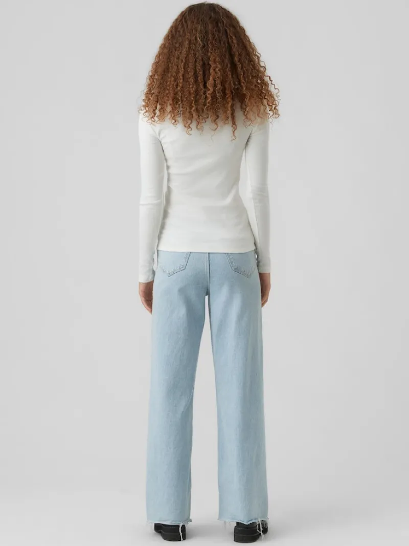 Vero Moda Shirts*VMNATASHA LS PLACKET TOP NOOS Snow White