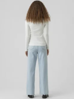 Vero Moda Shirts*VMNATASHA LS PLACKET TOP NOOS Snow White