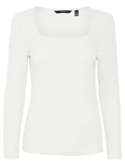 Vero Moda Shirts*VMNATASHA LS PUFF SQUARE NECK TOP NOOS Bright White