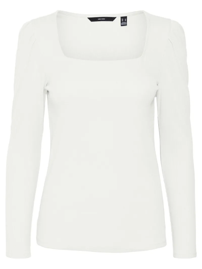 Vero Moda Shirts*VMNATASHA LS PUFF SQUARE NECK TOP NOOS Bright White