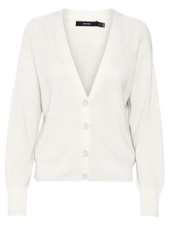 Vero Moda Pullover & Sweatshirts*VMNEWLEXSUN LS SHORT V-NECK CAR GA NOOS Snow White