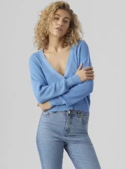 Vero Moda Pullover & Sweatshirts*VMNEWLEXSUN LS SHORT V-NECK CAR GA NOOS Little Boy Blue