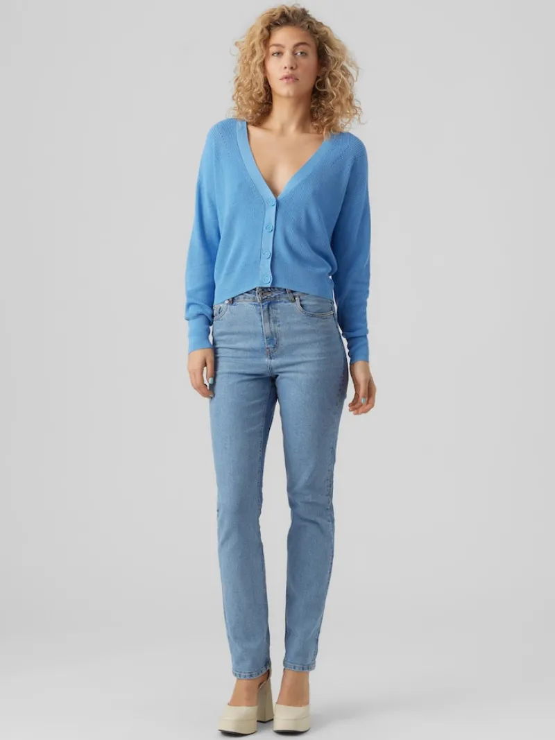 Vero Moda Pullover & Sweatshirts*VMNEWLEXSUN LS SHORT V-NECK CAR GA NOOS Little Boy Blue