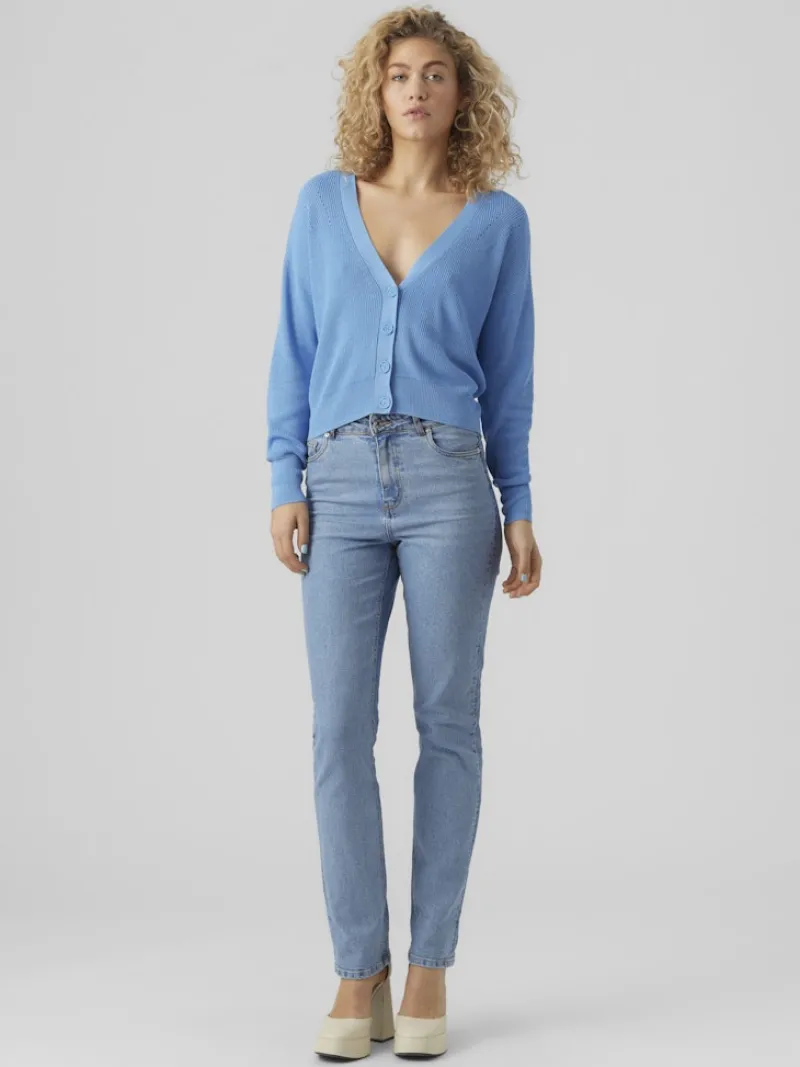 Vero Moda Pullover & Sweatshirts*VMNEWLEXSUN LS SHORT V-NECK CAR GA NOOS Little Boy Blue