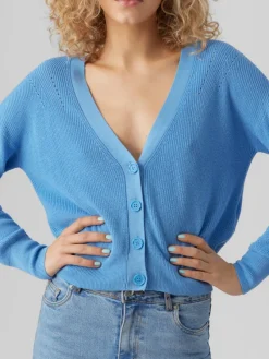 Vero Moda Pullover & Sweatshirts*VMNEWLEXSUN LS SHORT V-NECK CAR GA NOOS Little Boy Blue