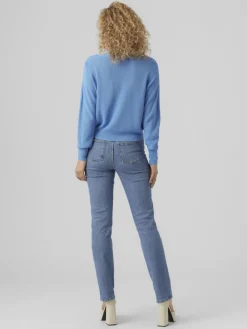 Vero Moda Pullover & Sweatshirts*VMNEWLEXSUN LS SHORT V-NECK CAR GA NOOS Little Boy Blue