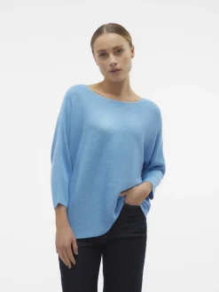 Vero Moda Pullover & Sweatshirts*VMNORA 3/4 BOATNECK BLOUSE NOOS bonnie blue