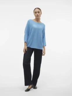 Vero Moda Pullover & Sweatshirts*VMNORA 3/4 BOATNECK BLOUSE NOOS bonnie blue