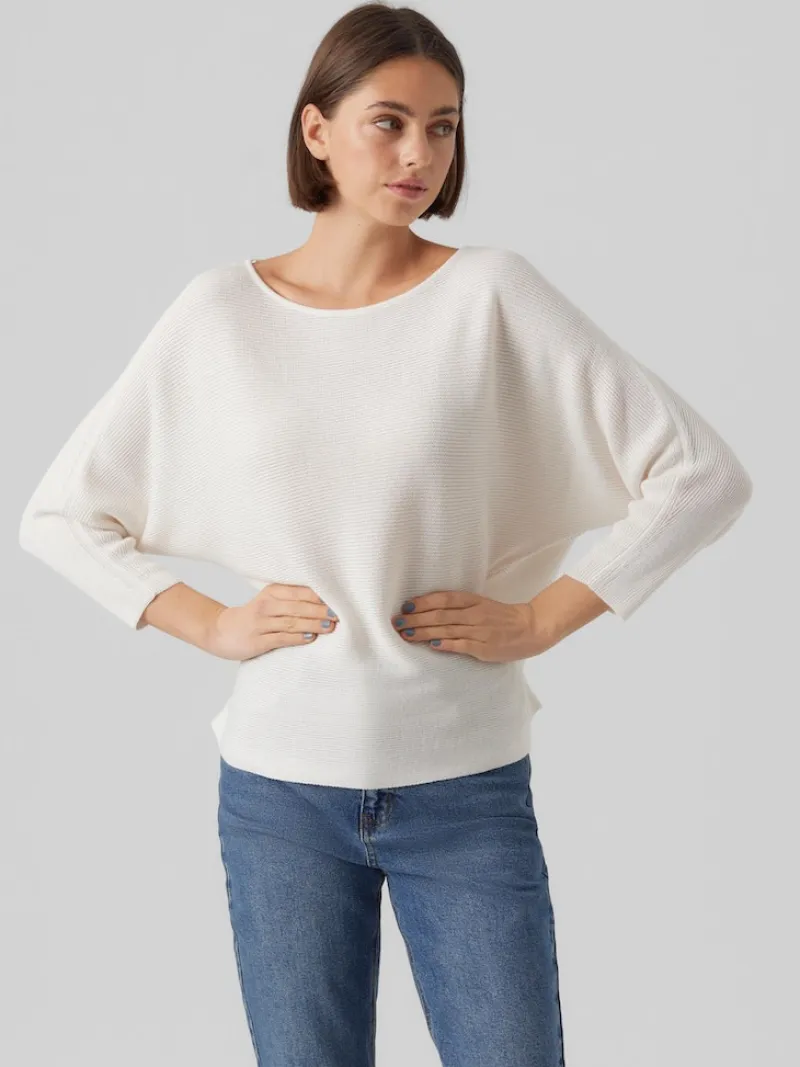 Vero Moda Pullover & Sweatshirts*VMNORA 3/4 BOATNECK BLOUSE NOOS Snow White