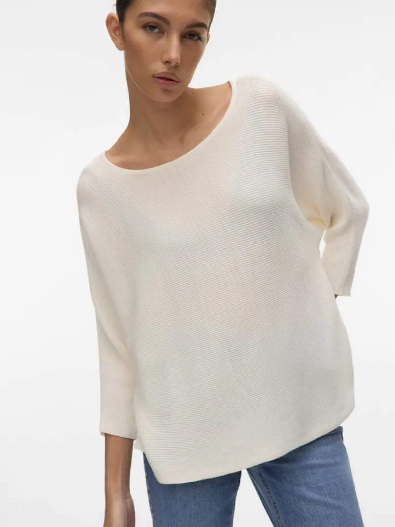 Vero Moda Pullover & Sweatshirts*VMNORA 3/4 BOATNECK BLOUSE NOOS Snow White