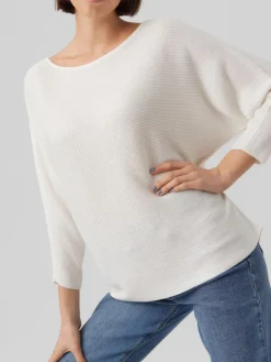 Vero Moda Pullover & Sweatshirts*VMNORA 3/4 BOATNECK BLOUSE NOOS Snow White