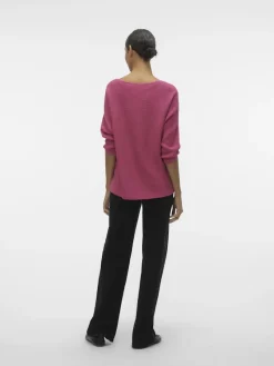 Vero Moda Pullover & Sweatshirts*VMNORA 3/4 BOATNECK BLOUSE NOOS Raspberry Sorbet