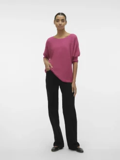 Vero Moda Pullover & Sweatshirts*VMNORA 3/4 BOATNECK BLOUSE NOOS Raspberry Sorbet