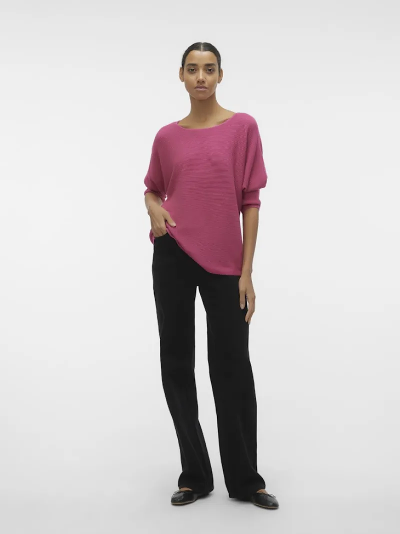 Vero Moda Pullover & Sweatshirts*VMNORA 3/4 BOATNECK BLOUSE NOOS Raspberry Sorbet