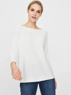 Vero Moda Pullover & Sweatshirts*VMNORA 3/4 BOATNECK BLOUSE Snow White