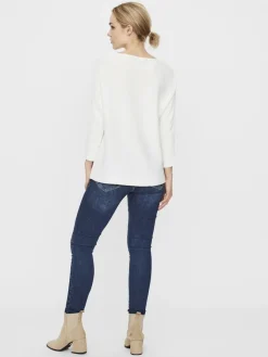 Vero Moda Pullover & Sweatshirts*VMNORA 3/4 BOATNECK BLOUSE Snow White