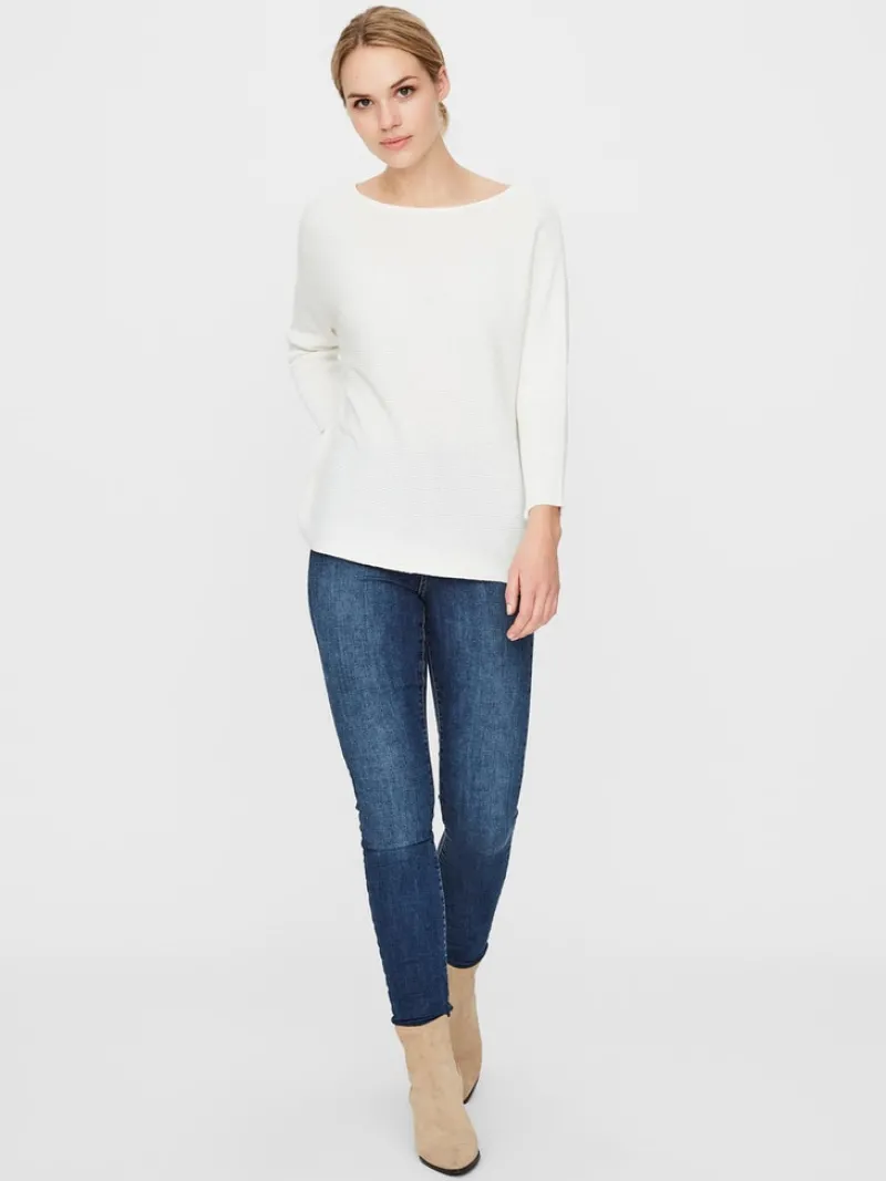 Vero Moda Pullover & Sweatshirts*VMNORA 3/4 BOATNECK BLOUSE Snow White