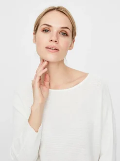 Vero Moda Pullover & Sweatshirts*VMNORA 3/4 BOATNECK BLOUSE Snow White