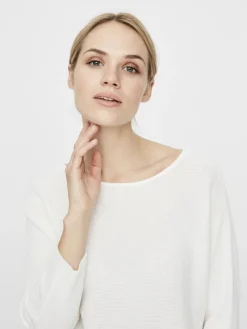 Vero Moda Pullover & Sweatshirts*VMNORA 3/4 BOATNECK BLOUSE Snow White