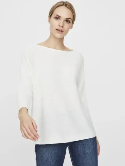 Vero Moda Pullover & Sweatshirts*VMNORA 3/4 BOATNECK BLOUSE Snow White