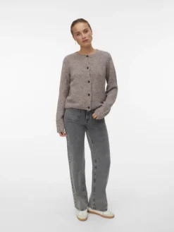 Vero Moda Pullover & Sweatshirts*VMNOVAH LS O-NECK BUTTON CARDI GA NOOS brown lentil