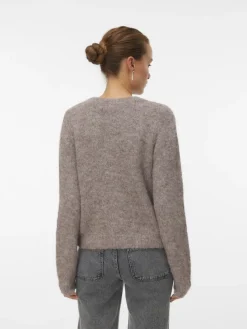 Vero Moda Pullover & Sweatshirts*VMNOVAH LS O-NECK BUTTON CARDI GA NOOS brown lentil