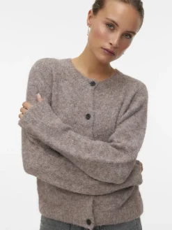 Vero Moda Pullover & Sweatshirts*VMNOVAH LS O-NECK BUTTON CARDI GA NOOS brown lentil
