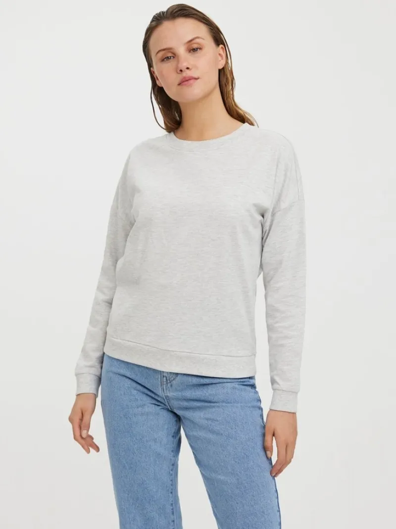 Vero Moda Pullover & Sweatshirts*VMOCTAVIA LS SWEAT NOOS Light Grey Melange