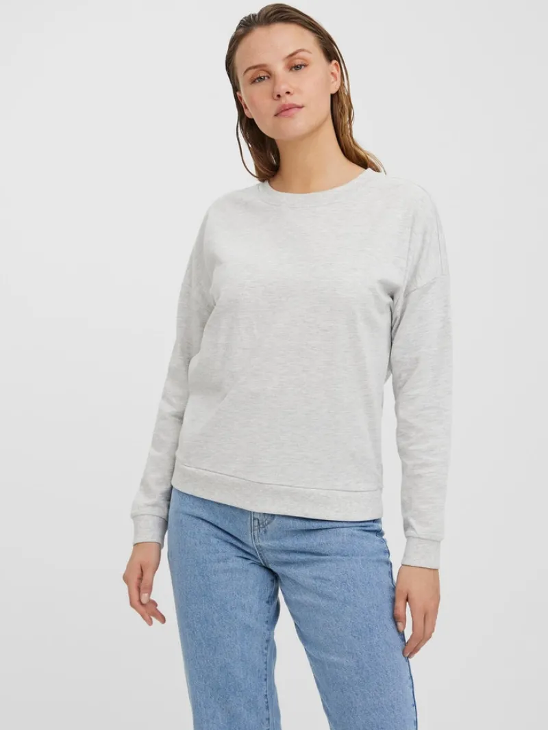 Vero Moda Pullover & Sweatshirts*VMOCTAVIA LS SWEAT NOOS Light Grey Melange