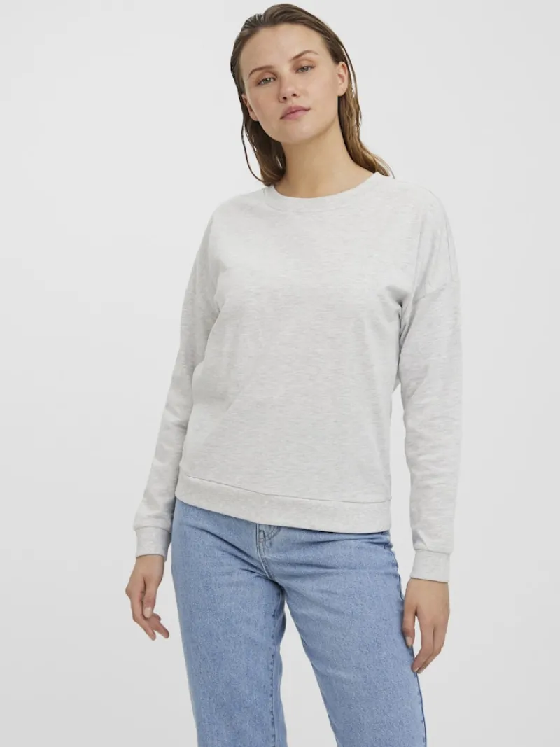Vero Moda Pullover & Sweatshirts*VMOCTAVIA LS SWEAT NOOS Light Grey Melange