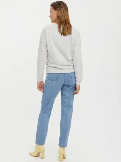 Vero Moda Pullover & Sweatshirts*VMOCTAVIA LS SWEAT NOOS Light Grey Melange