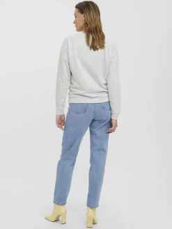 Vero Moda Pullover & Sweatshirts*VMOCTAVIA LS SWEAT NOOS Light Grey Melange